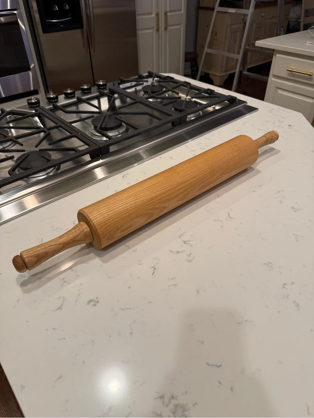 Large wood Professional Rolling Pin w/Wood Handles, 18
